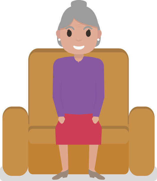 矢量卡通奶奶坐在扶手椅上图片下载