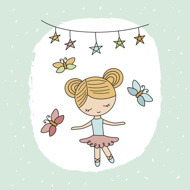 卡通芭蕾舞演员的女孩图片下载