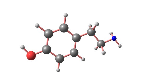 酪胺分子结构（白色背景）图片下载