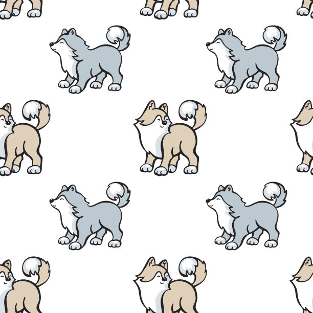 可爱的哈士奇狗图案图片下载