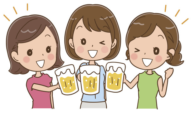 女士们喝啤酒图片下载