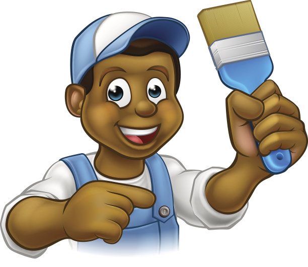 卡通黑色油漆工图片下载