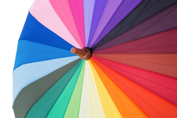 五彩缤纷的彩虹伞图片下载
