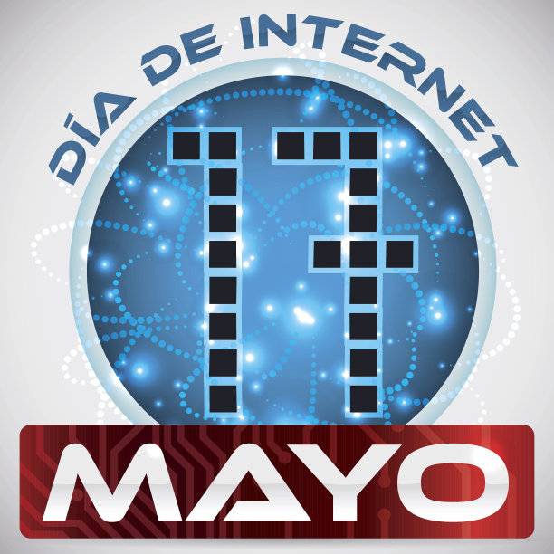 用西班牙语用电路和网络提醒互联网日图片下载