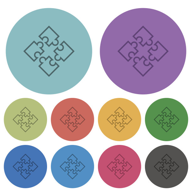 拼图块颜色平坦的图标图片下载