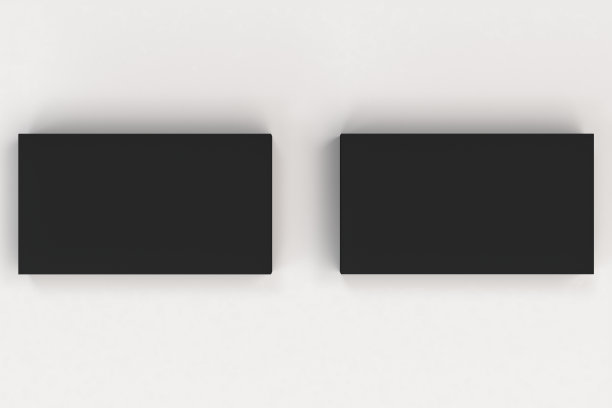 黑色空白名片模型上的白色背景图片下载