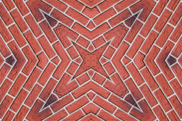 红砖上的四角星图片下载