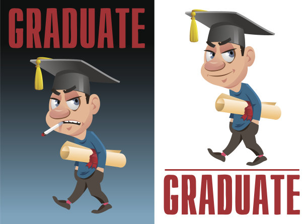 有毕业证书和毕业帽的毕业生。图片下载