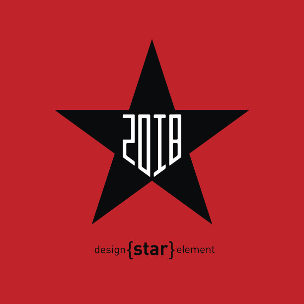 星与新年日期。抽象矢量设计元素。图片下载