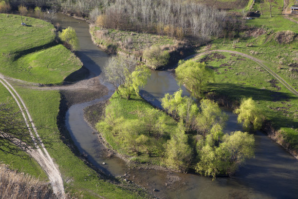春景鸟瞰图图片下载