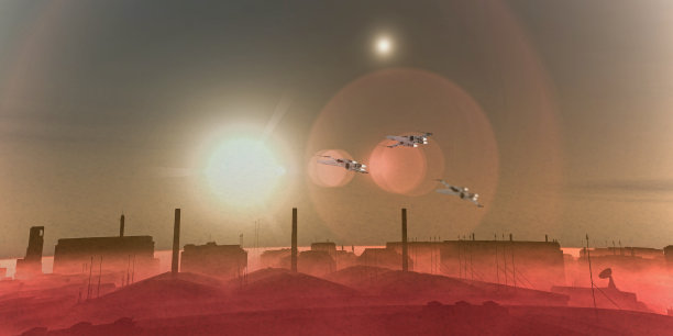 火星城市沙尘暴，图片下载