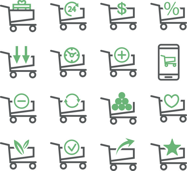 设置购物车孤立的白色背景。图片下载