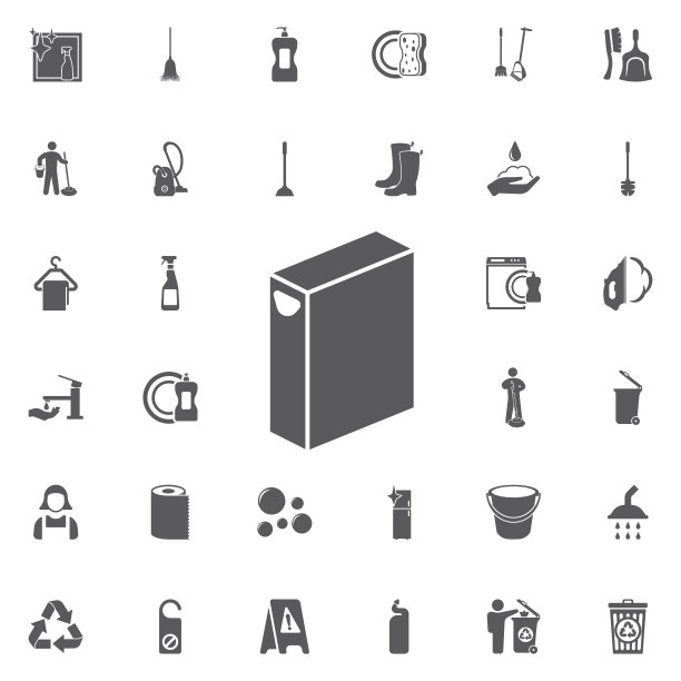 洗衣粉盒矢量图标。图片下载