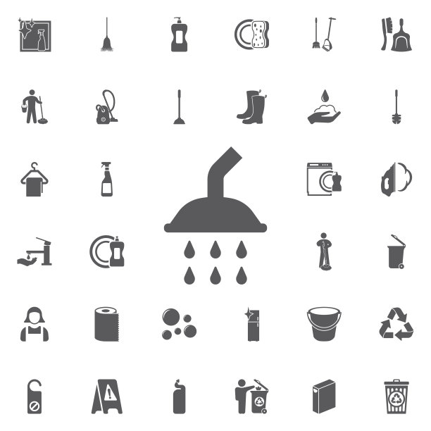 淋浴图标。图片下载