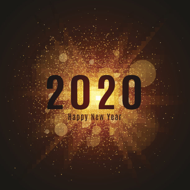 黑色背景上的金色发光尘埃。2020年新年快乐。日历的封面。矢量插图。每股收益10素材图片