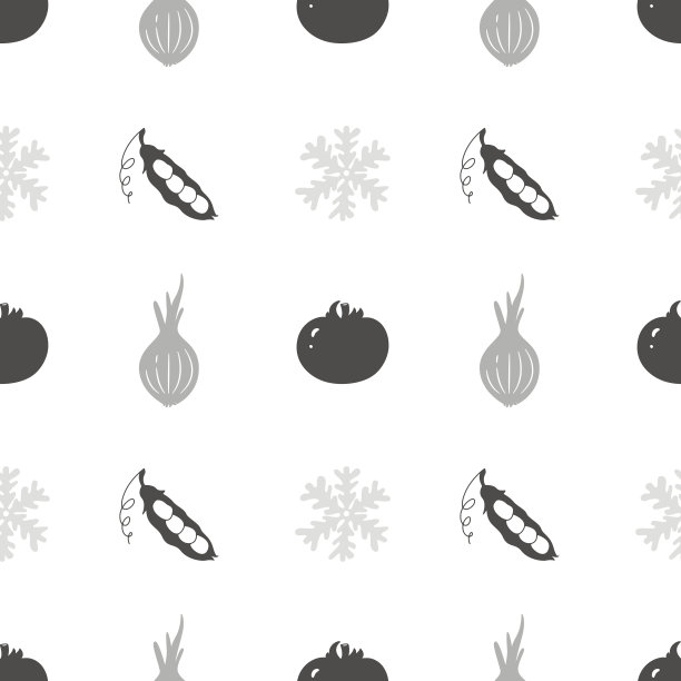 单色无缝模式与轮廓。蔬菜背景为食品包装或品牌标识图片下载