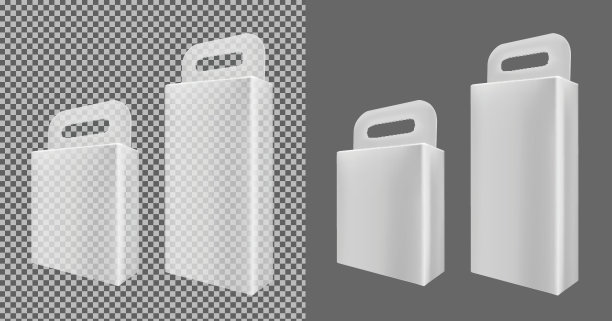 真实透明的纸或塑料包装盒挂孔图片下载