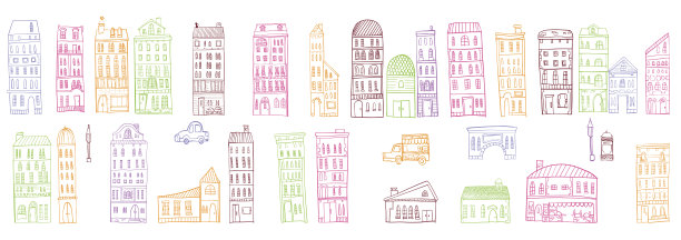 城市风景的插图。图片下载