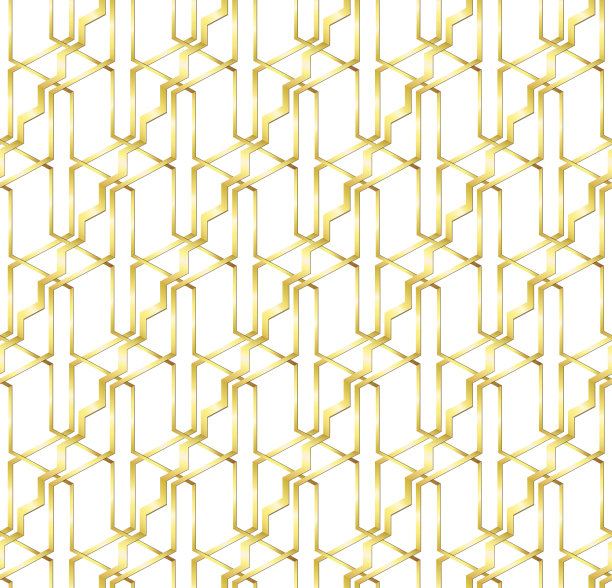 抽象无缝图案的金色线条。金属结构的线条和角度。素材图片
