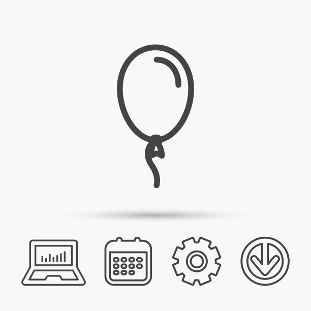 气球图标。聚会装饰标志。图片下载