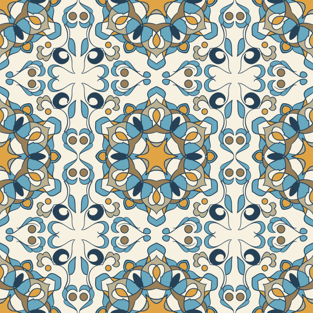 向量无缝纹理。美丽的彩色图案设计和时尚与装饰元素图片下载