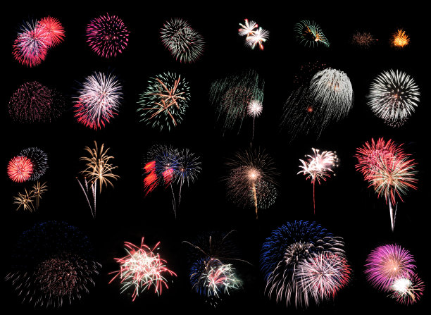 黑色背景烟花表演图片下载