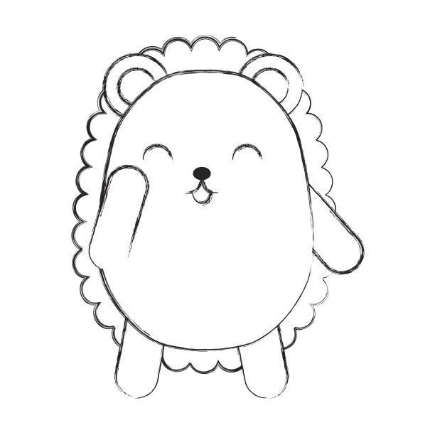 可爱的素描犰狳卡通图片下载