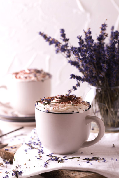 两杯热巧克力加鲜奶油图片下载