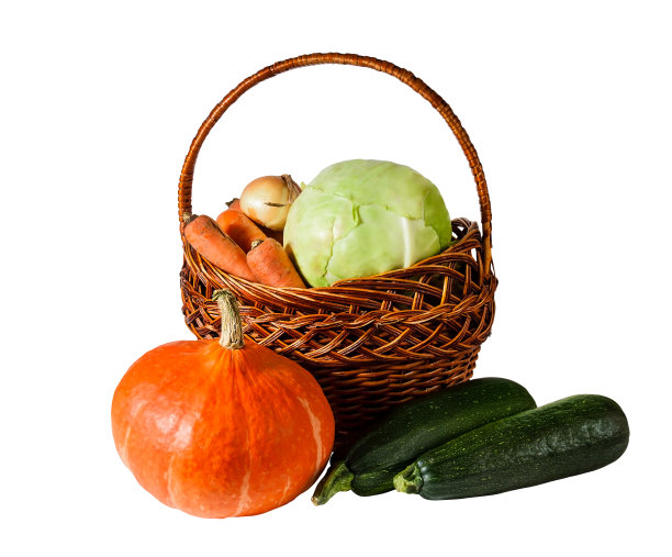 孤立的篮子里的蔬菜图片下载