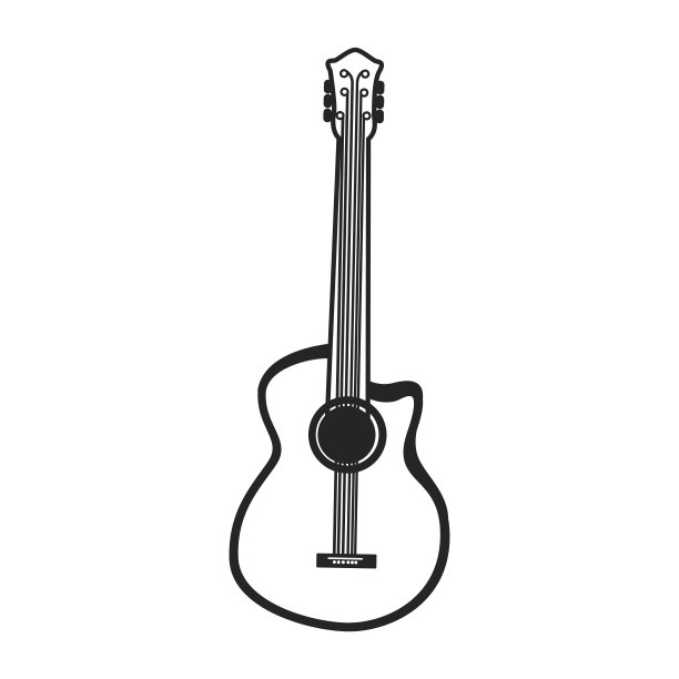 黑色偶像吉他卡通图片下载