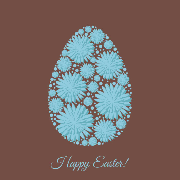 复活节贺卡模板与装饰花蛋。图片下载