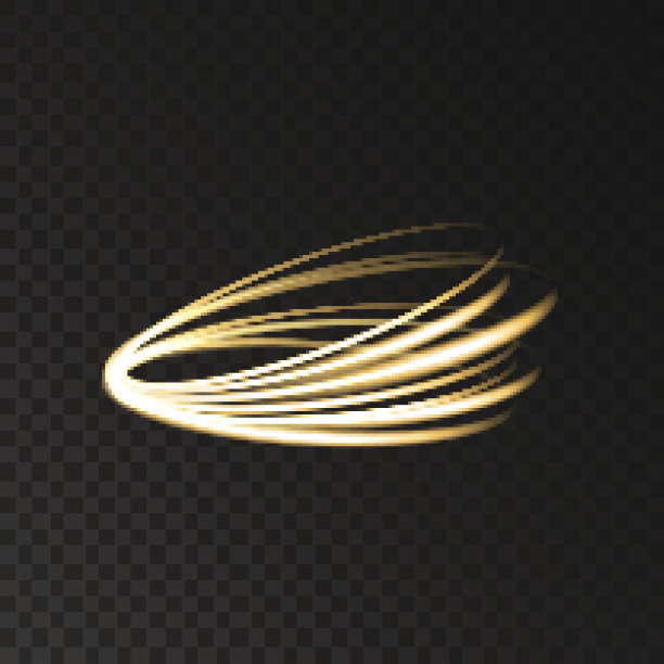 金色霓虹圆漩涡轨迹trace灯光效果。图片下载