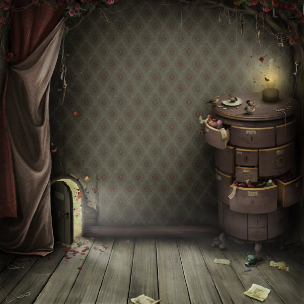 房间里有一扇小门和一个魔法箱子。图片下载