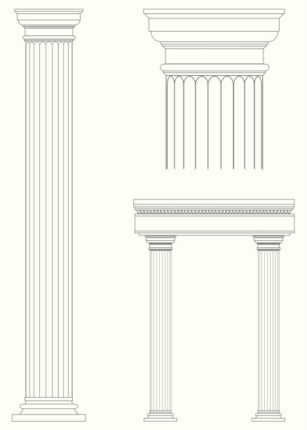 建筑柱蓝图设计图片下载