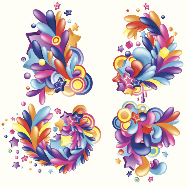 4个设计元素集图片下载