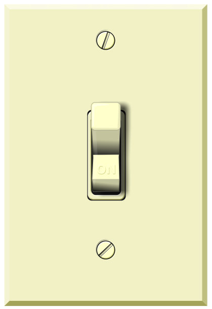 墙壁开关在On位置图片下载