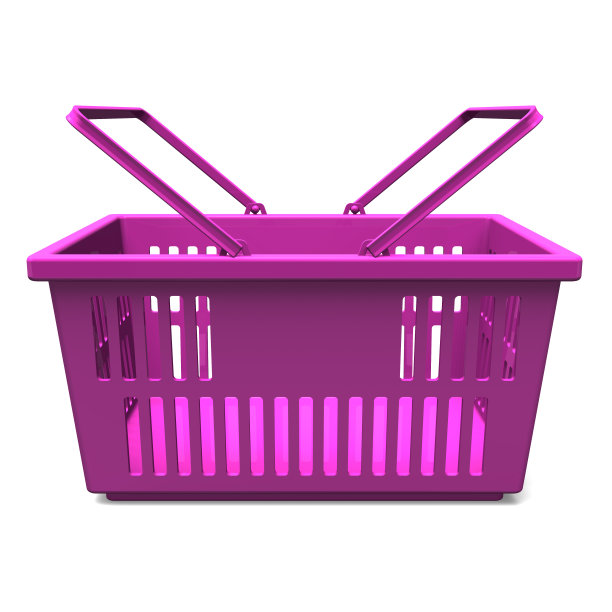 紫色购物篮正面视图图片下载