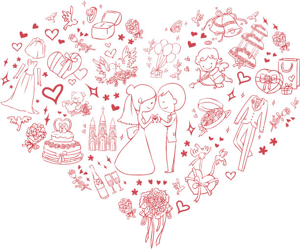 大心形婚礼请柬图片下载