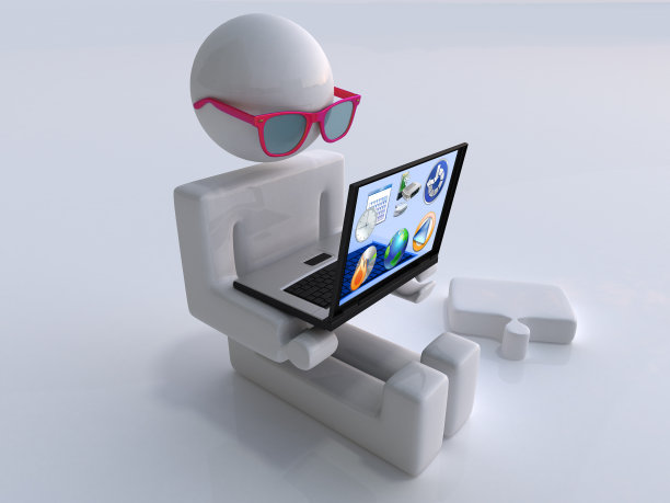 戴着透明笔记本电脑和眼镜的男人图片下载