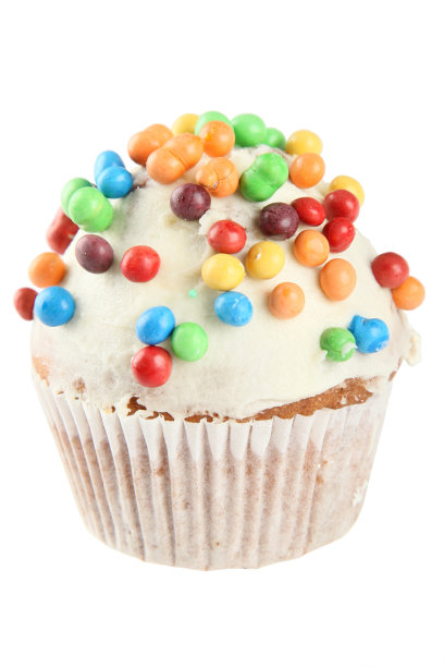 有糖霜和装饰的纸杯蛋糕图片下载