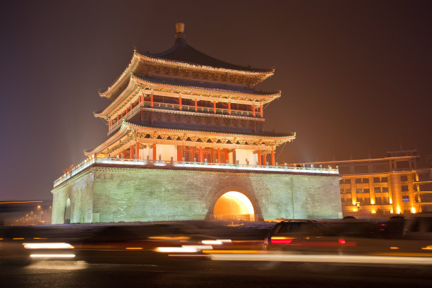 中国西安的钟楼图片下载