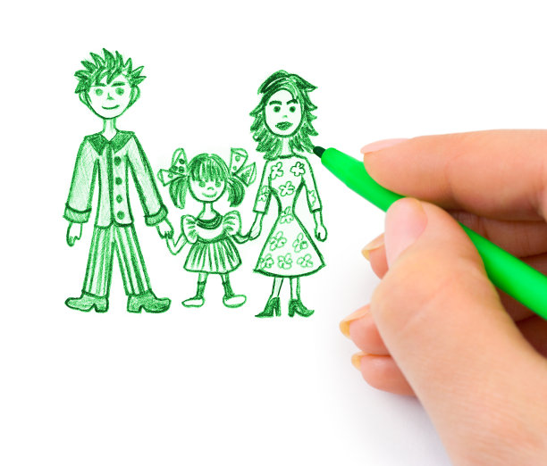 手绘幸福家庭图片下载