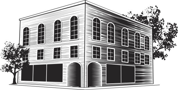 木刻的建筑图片下载