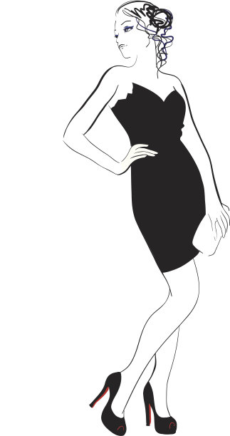 穿着小黑裙的女孩图片下载