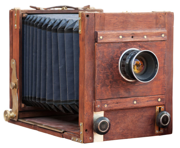 老式的木制相机图片下载