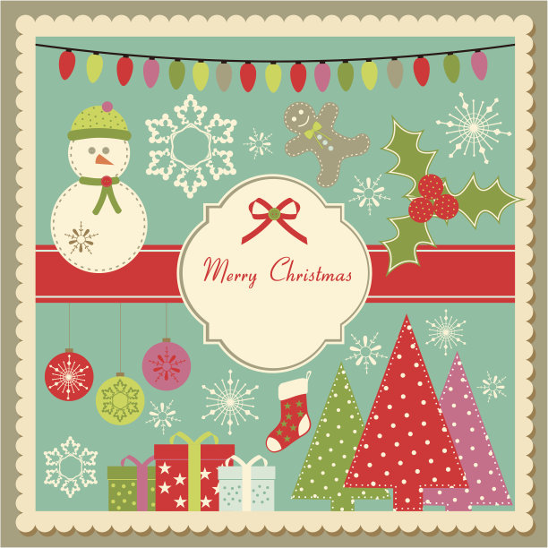 可爱的圣诞贺卡图片下载