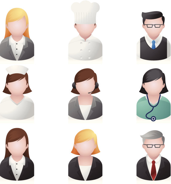 不同职业服装的人物形象图片下载