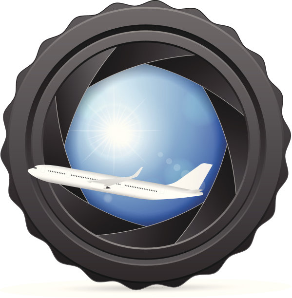 带飞机的相机快门图片下载