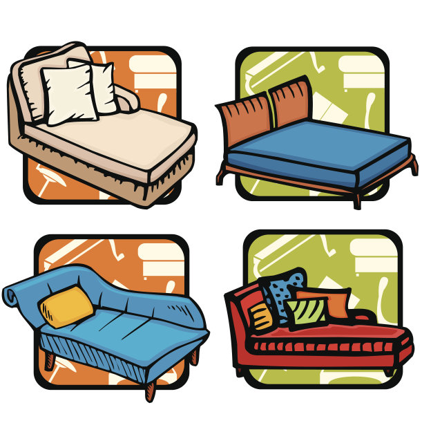 家具插图十三:床I(向量)图片下载