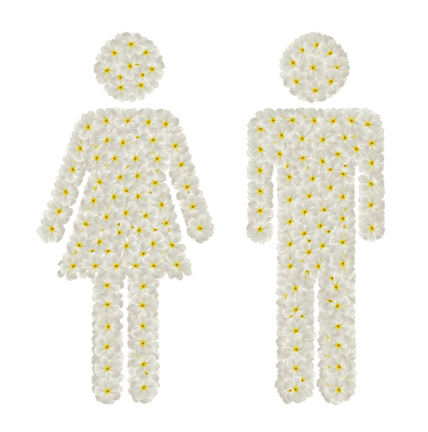 由花制成的人类符号图片下载